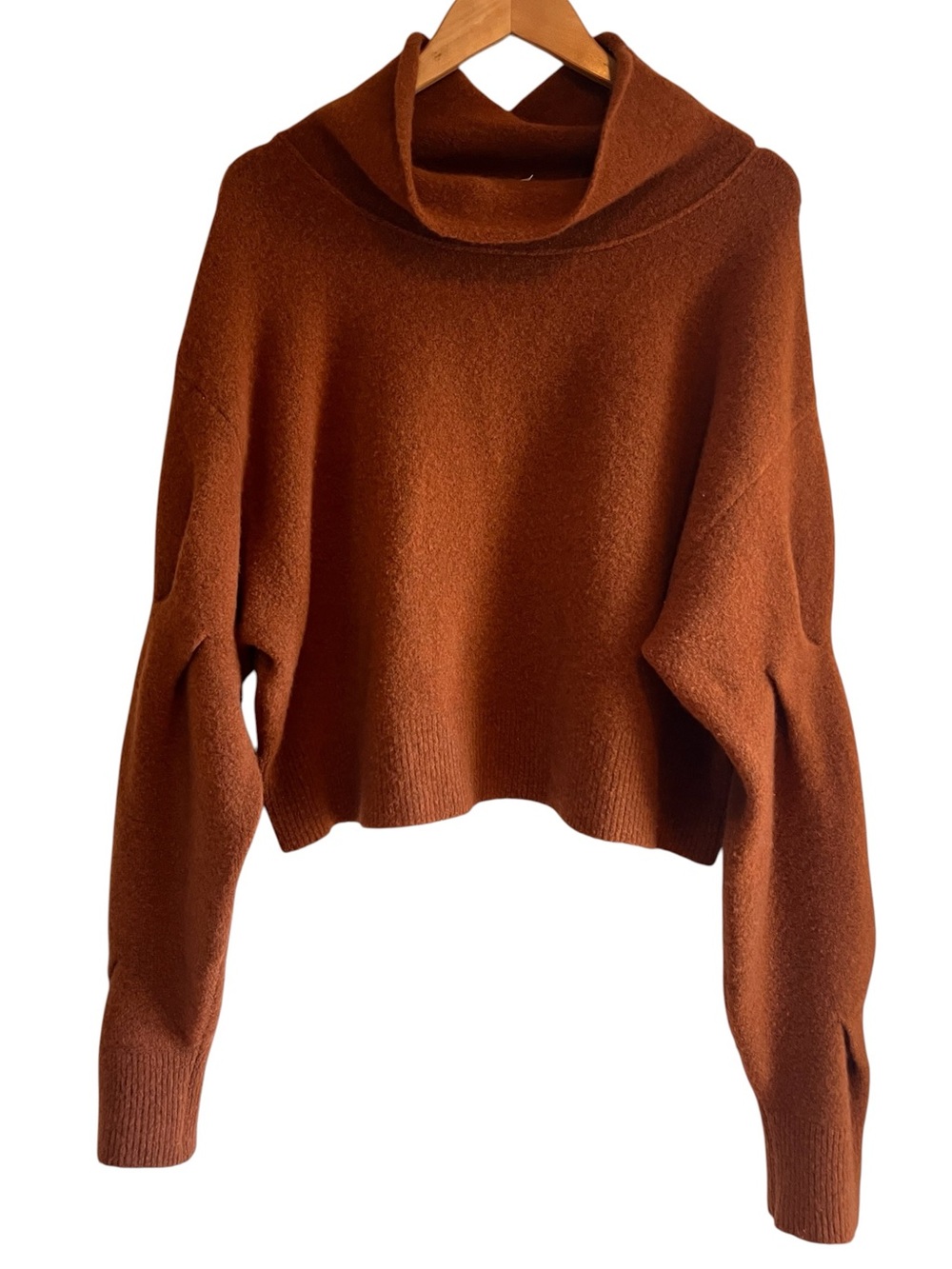 Alexander Wang wool blend folds over cowl neck sweater Sz L excellent condition